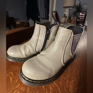 Dr. Marten Kids Boots~Silver Metallic Rainbow~Size 11~Slip On Zip Up